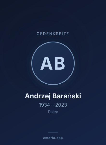 Gedenkportrait von Andrzej Barański