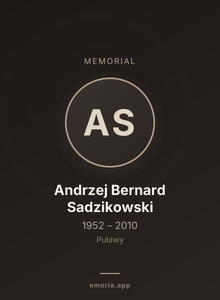 Memorial portrait of Andrzej Bernard Sadzikowski