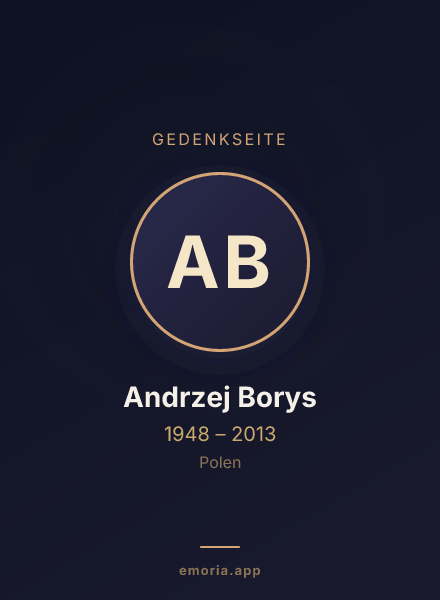 Gedenkportrait von Andrzej  Borys