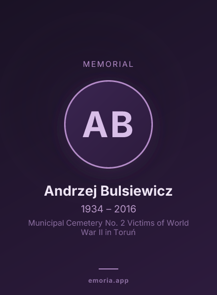 Memorial portrait of Andrzej Bulsiewicz