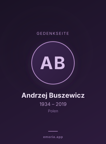 Gedenkportrait von Andrzej Buszewicz