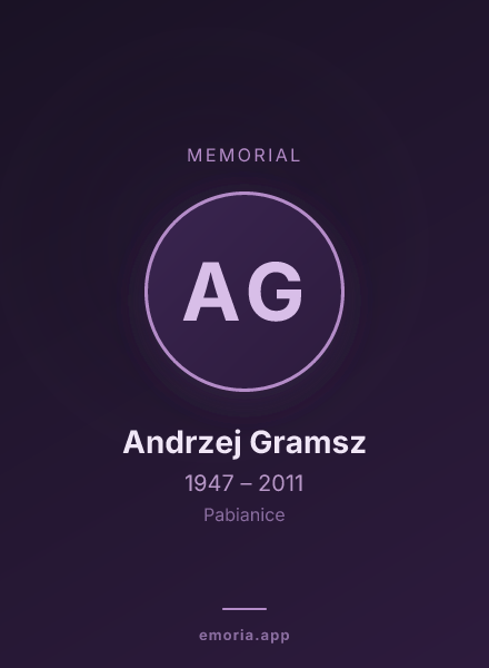 Memorial portrait of Andrzej Gramsz