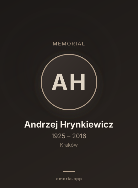 Memorial portrait of Andrzej Hrynkiewicz