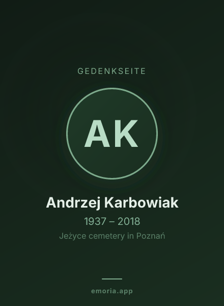 Gedenkportrait von Andrzej Karbowiak