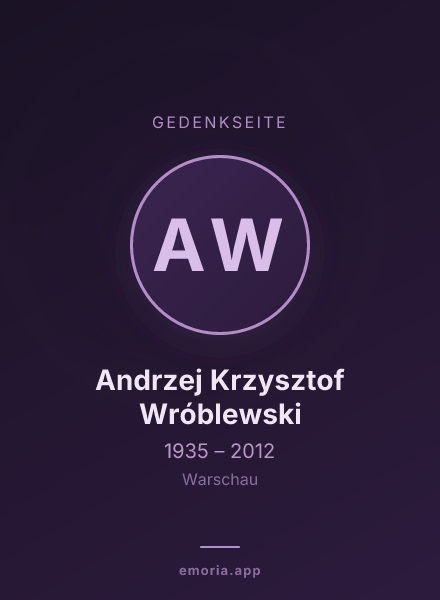 Gedenkportrait von Andrzej Krzysztof Wróblewski