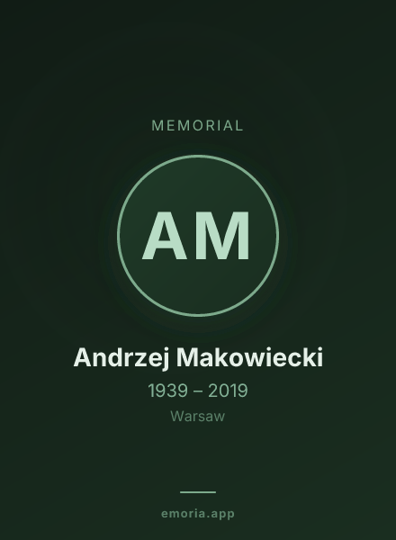 Memorial portrait of Andrzej Makowiecki