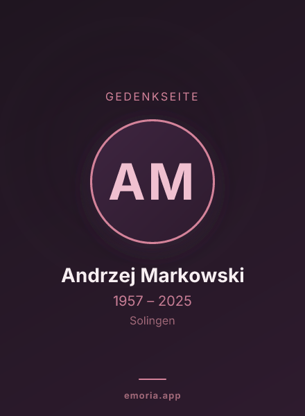 Gedenkportrait von Andrzej Markowski