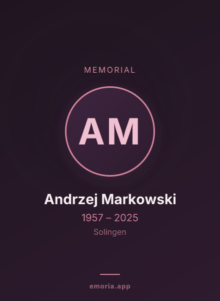 Memorial portrait of Andrzej Markowski