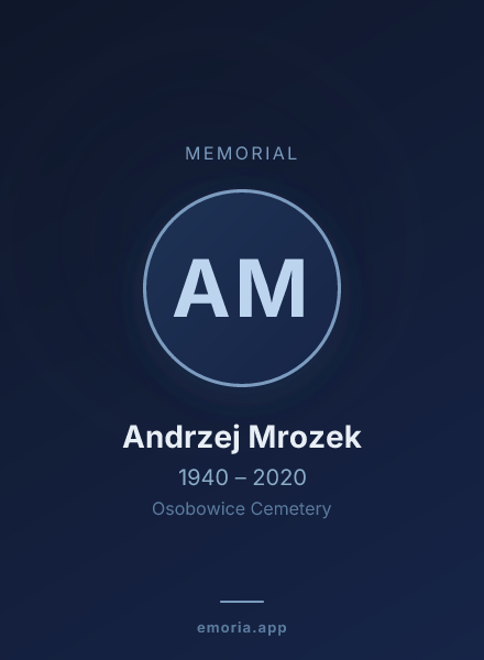 Memorial portrait of Andrzej Mrozek