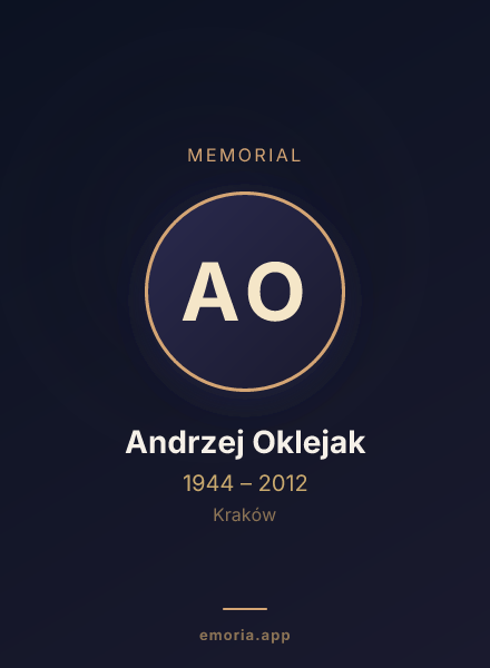 Memorial portrait of Andrzej Oklejak