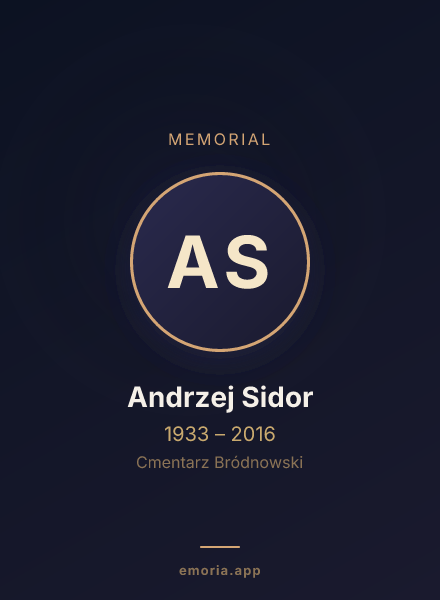 Memorial portrait of Andrzej Sidor