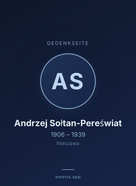 Gedenkportrait von Andrzej Sołtan-Pereświat