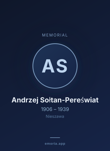 Memorial portrait of Andrzej Sołtan-Pereświat