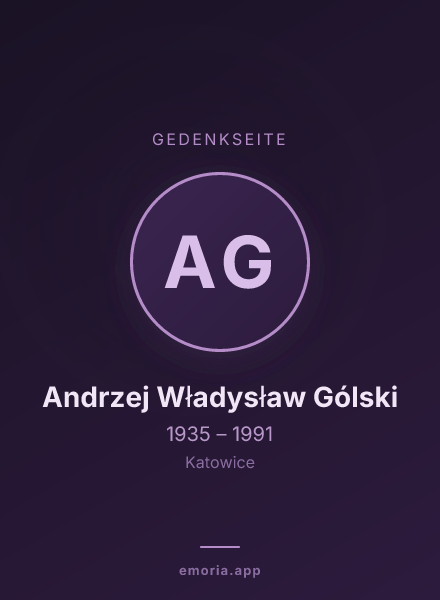 Gedenkportrait von Andrzej Władysław Gólski