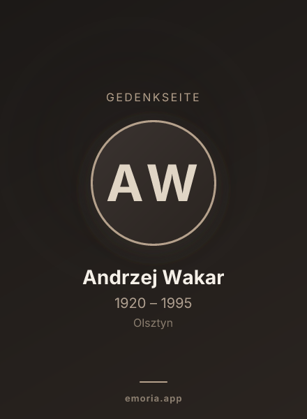 Gedenkportrait von Andrzej Wakar