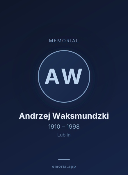 Memorial portrait of Andrzej Waksmundzki