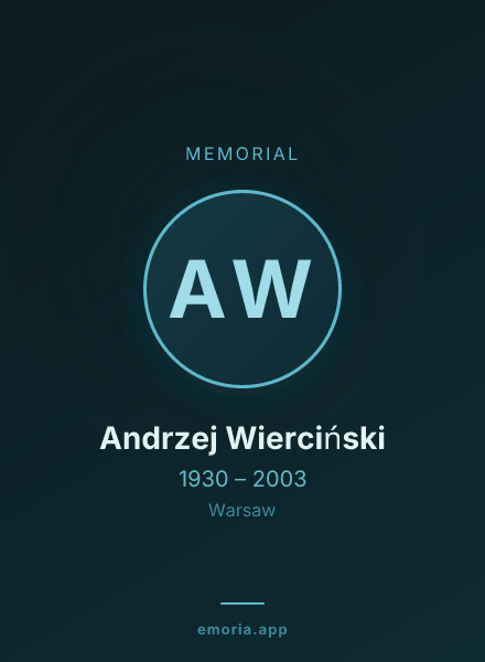 Memorial portrait of Andrzej Wierciński