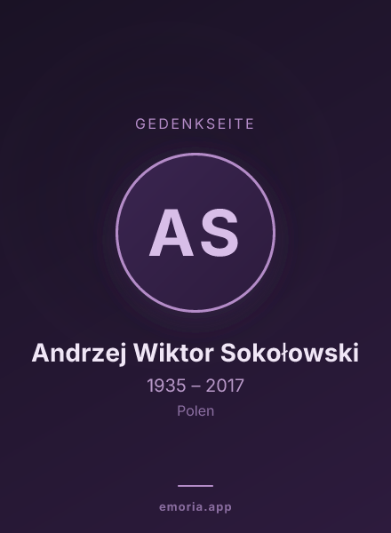 Gedenkportrait von Andrzej Wiktor Sokołowski