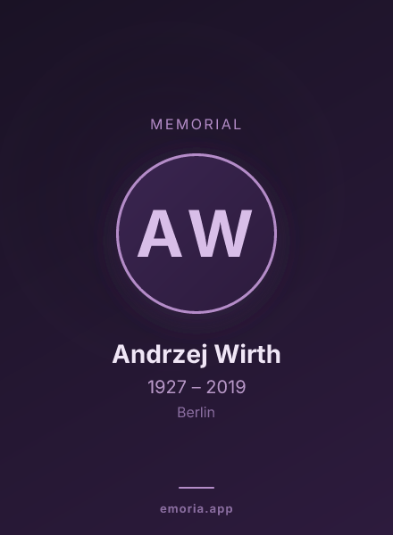 Memorial portrait of Andrzej Wirth