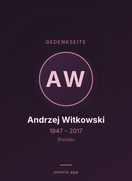 Gedenkportrait von Andrzej Witkowski