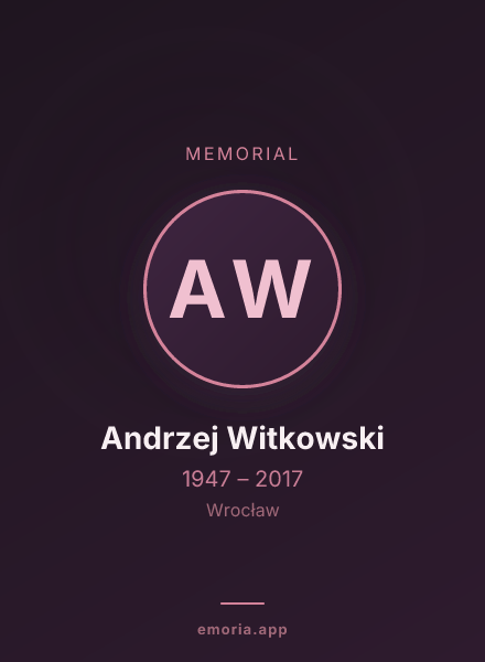 Memorial portrait of Andrzej Witkowski