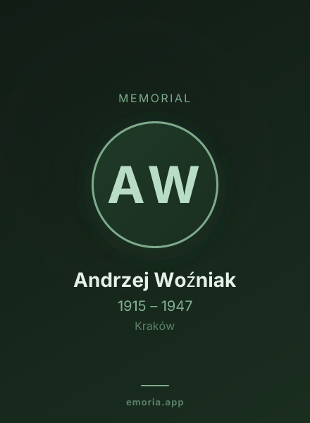 Memorial portrait of Andrzej Woźniak