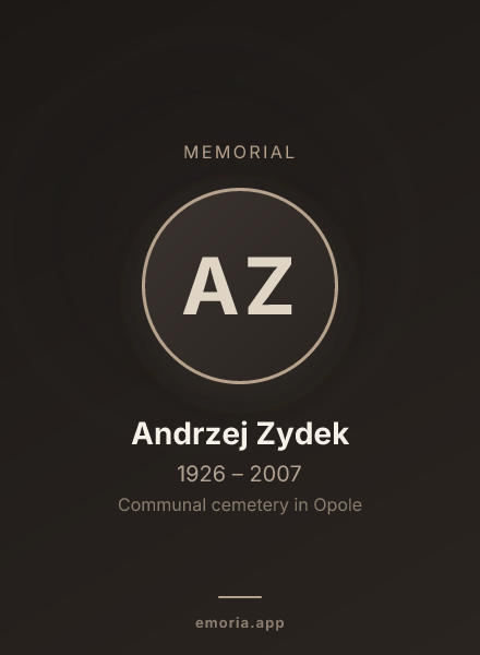 Memorial portrait of Andrzej Zydek