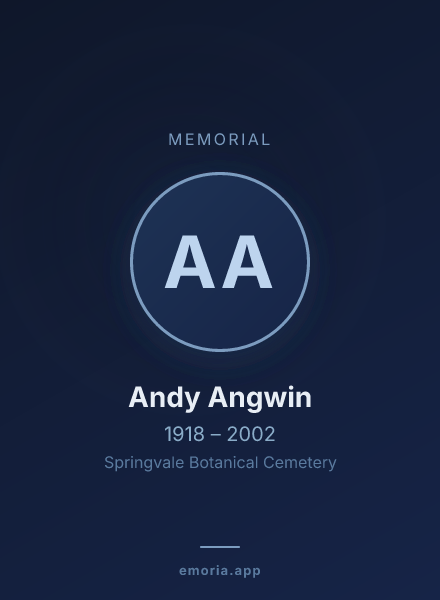 Memorial portrait of Andy Angwin