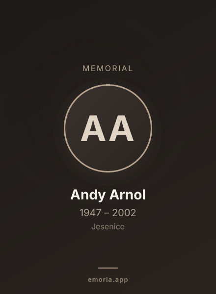 Memorial portrait of Andy Arnol