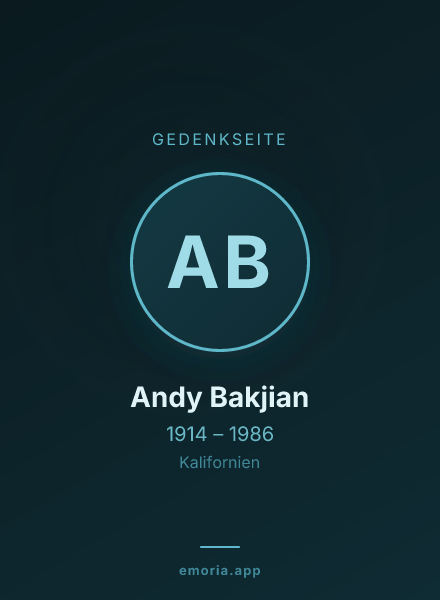 Gedenkportrait von Andy Bakjian