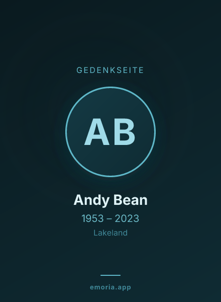 Gedenkportrait von Andy Bean