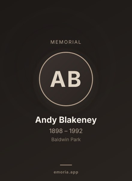 Memorial portrait of Andy Blakeney
