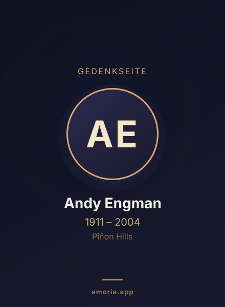 Gedenkportrait von Andy Engman