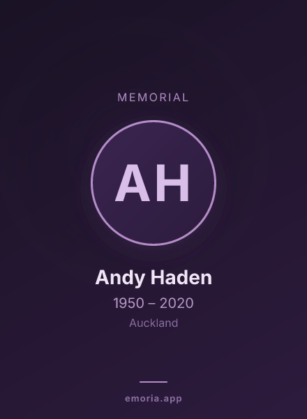 Memorial portrait of Andy Haden