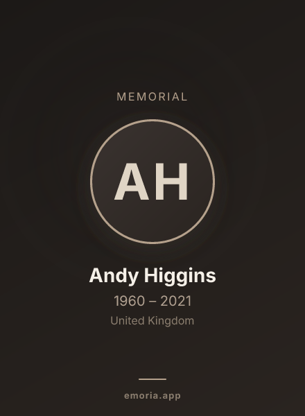 Memorial portrait of Andy Higgins