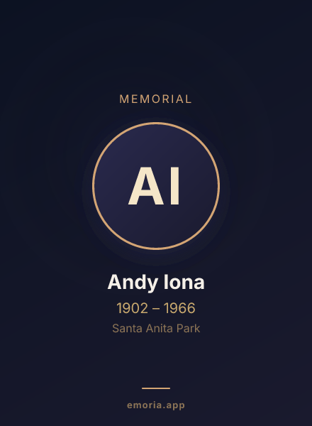 Memorial portrait of Andy Iona