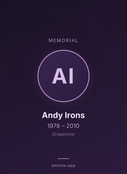 Memorial portrait of Andy Irons