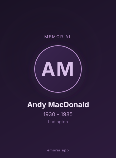 Memorial portrait of Andy MacDonald