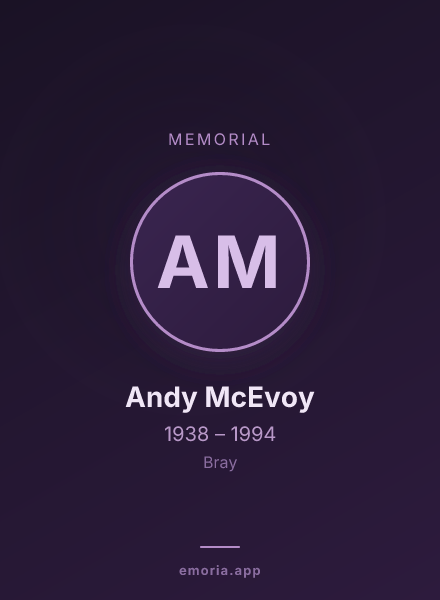 Memorial portrait of Andy McEvoy
