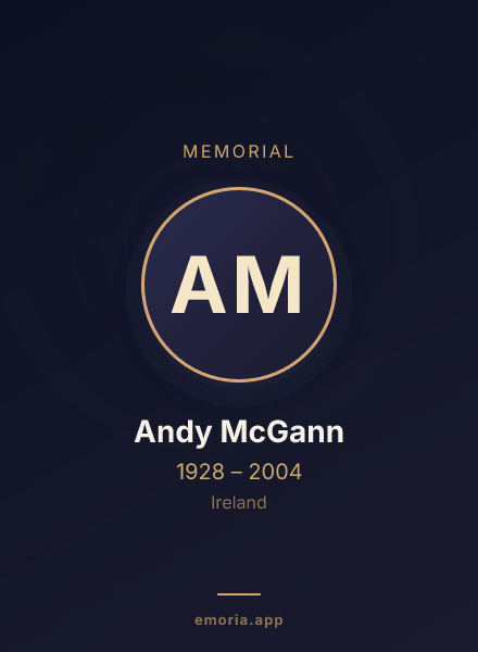 Memorial portrait of Andy McGann