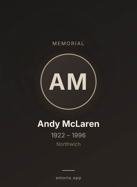 Memorial portrait of Andy McLaren