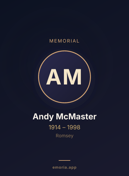 Memorial portrait of Andy McMaster