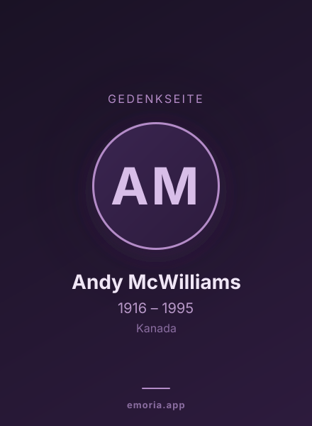 Gedenkportrait von Andy McWilliams