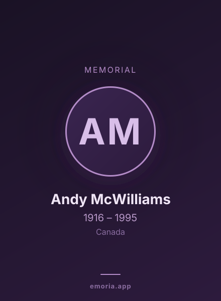 Memorial portrait of Andy McWilliams