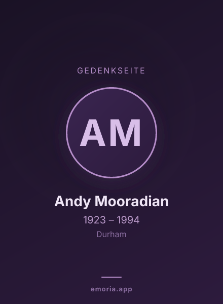 Gedenkportrait von Andy Mooradian