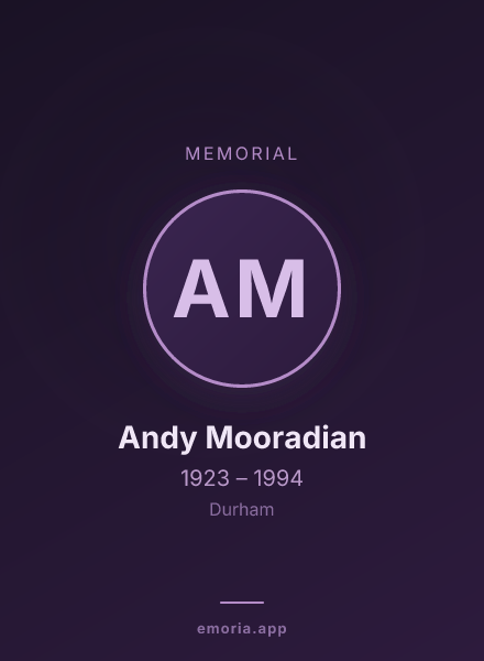 Memorial portrait of Andy Mooradian