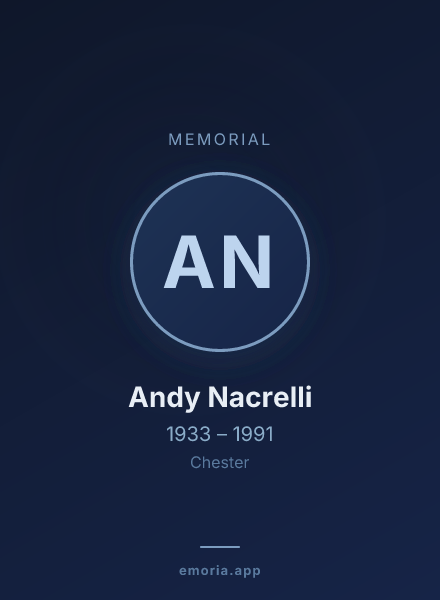 Memorial portrait of Andy Nacrelli