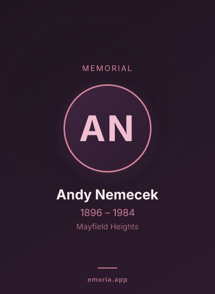 Memorial portrait of Andy Nemecek
