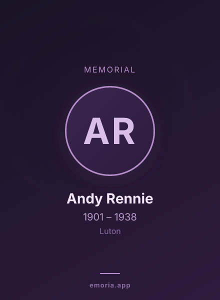 Memorial portrait of Andy Rennie