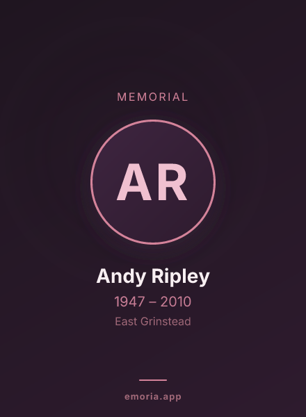 Memorial portrait of Andy Ripley